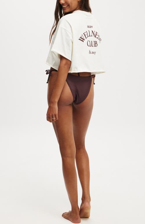 Shop Cotton On Body Active Relaxed Cropped Tshirt In Coconut Milk Dark Oak