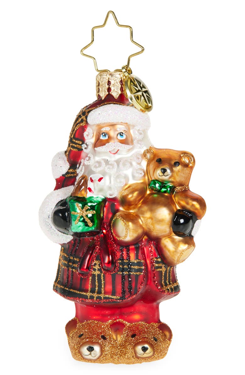 Christopher Radko Sweet Slumber Santa Ornament, Main, color, Red Multi