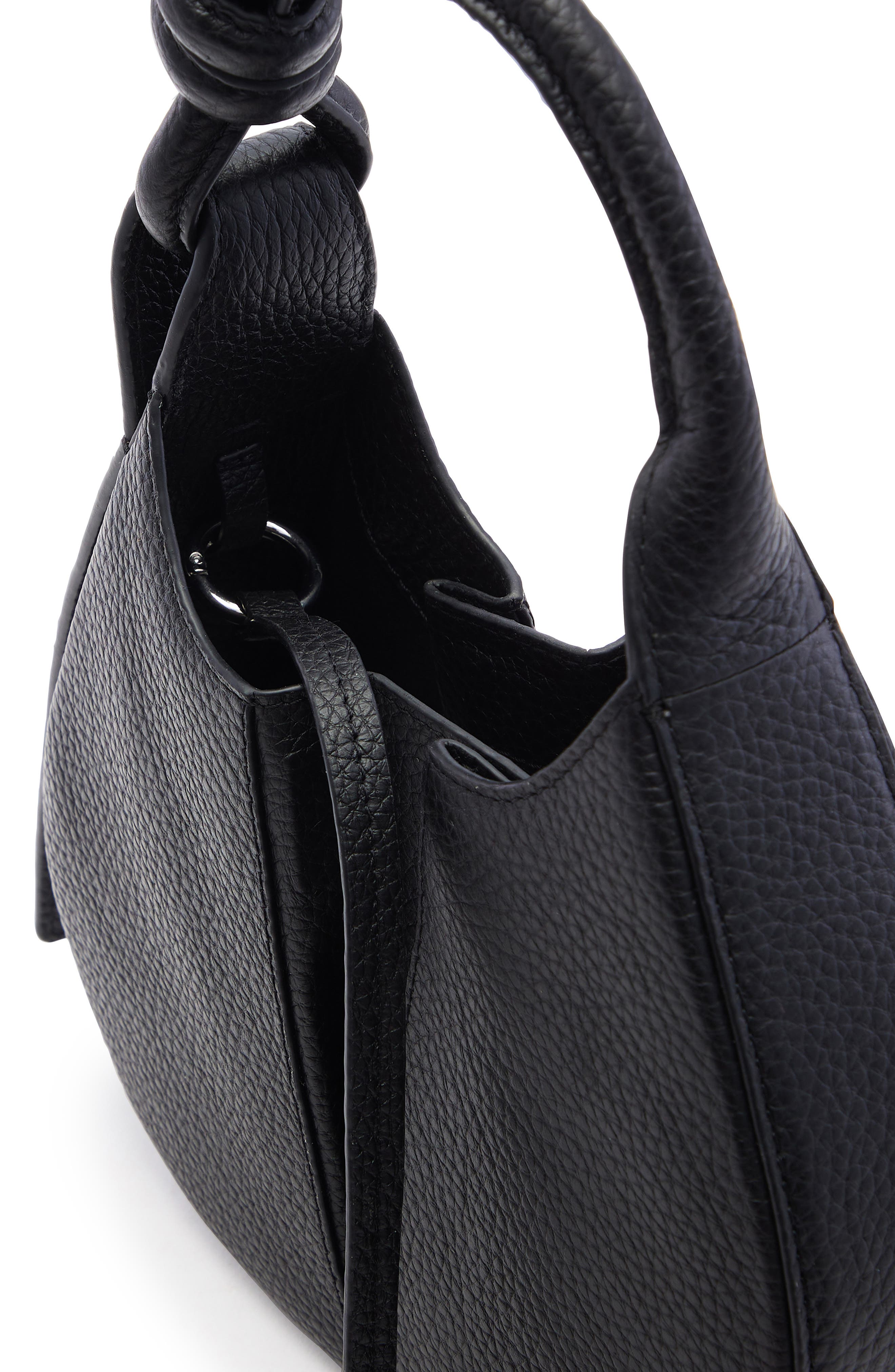 behno Mini Ina Inverted Pleat Crossbody Bag, Alternate, color, Black