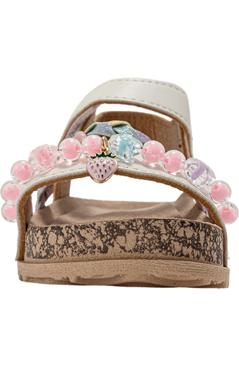 bebe Berry Beaded & Braided Sandal, Alternate, color, White Multi