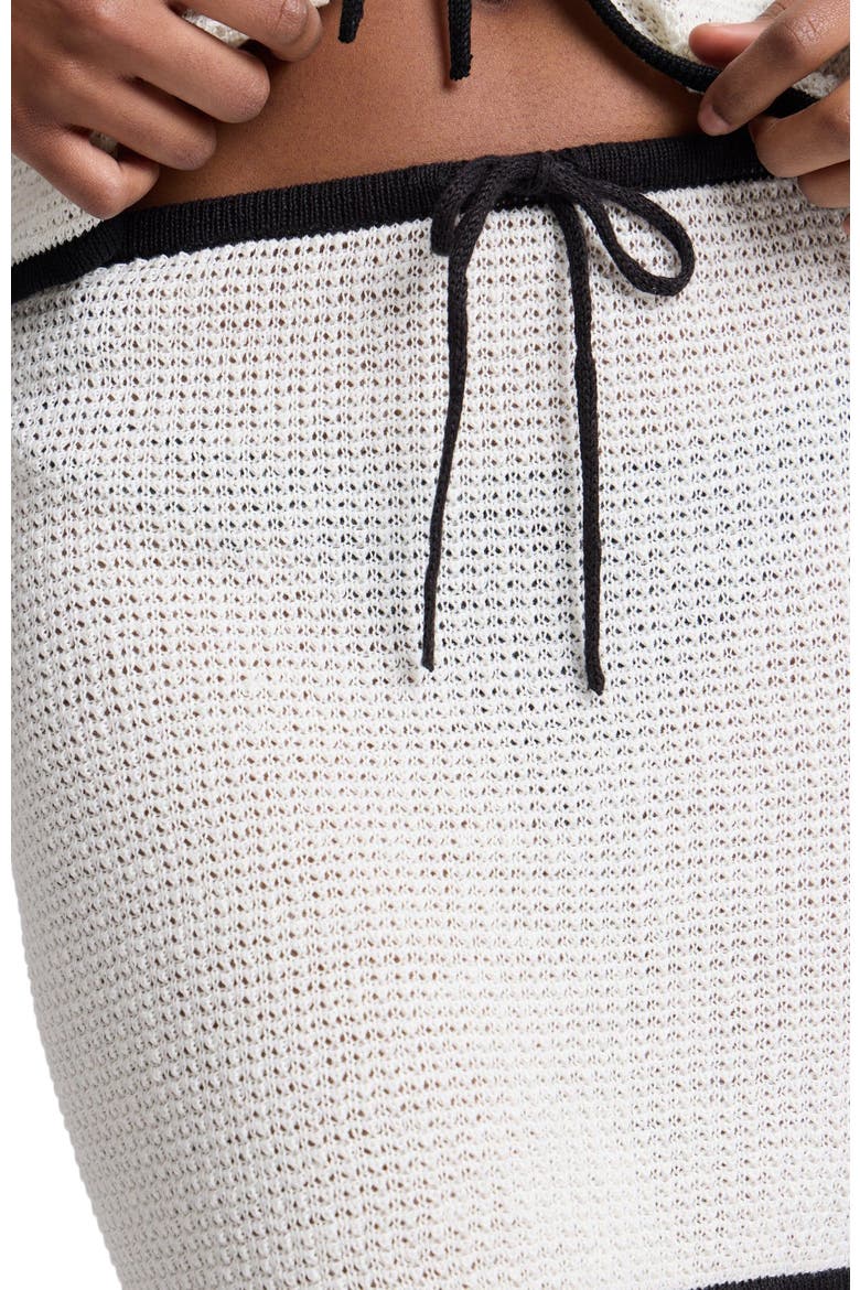 Knit Linen Mini Skirt, Alternate, color, Egret/Black