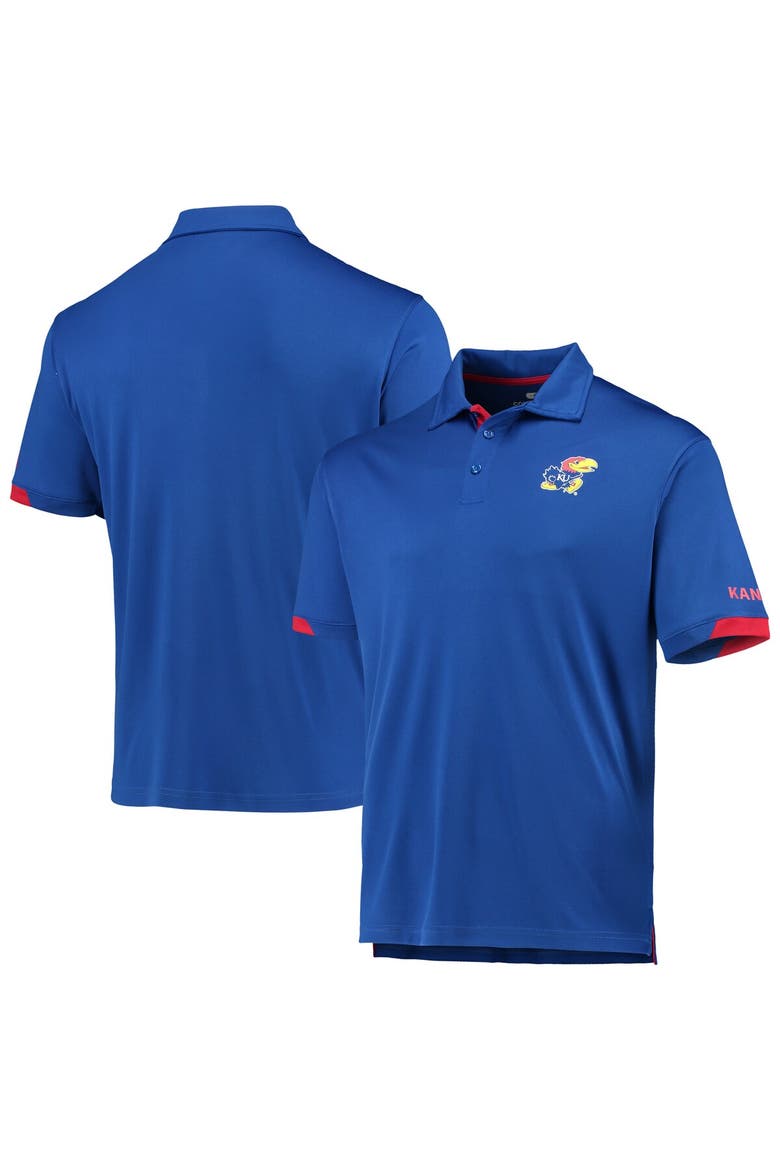 Men's Colosseum Royal Kansas Jayhawks Santry Lightweight Polo, Main, color, Royal