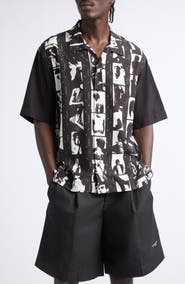 Givenchy Photographic Negative Print Short Sleeve Button-Up Shirt
