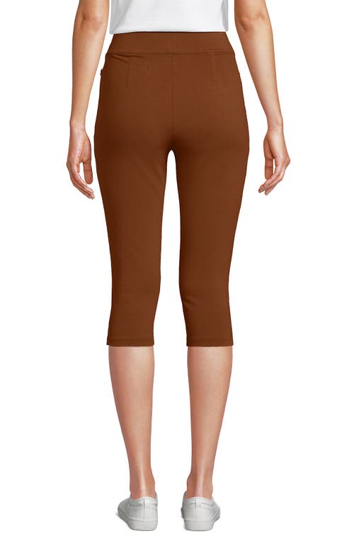 Lands' End Starfish High Rise Pintuck Capri Pants In Brown