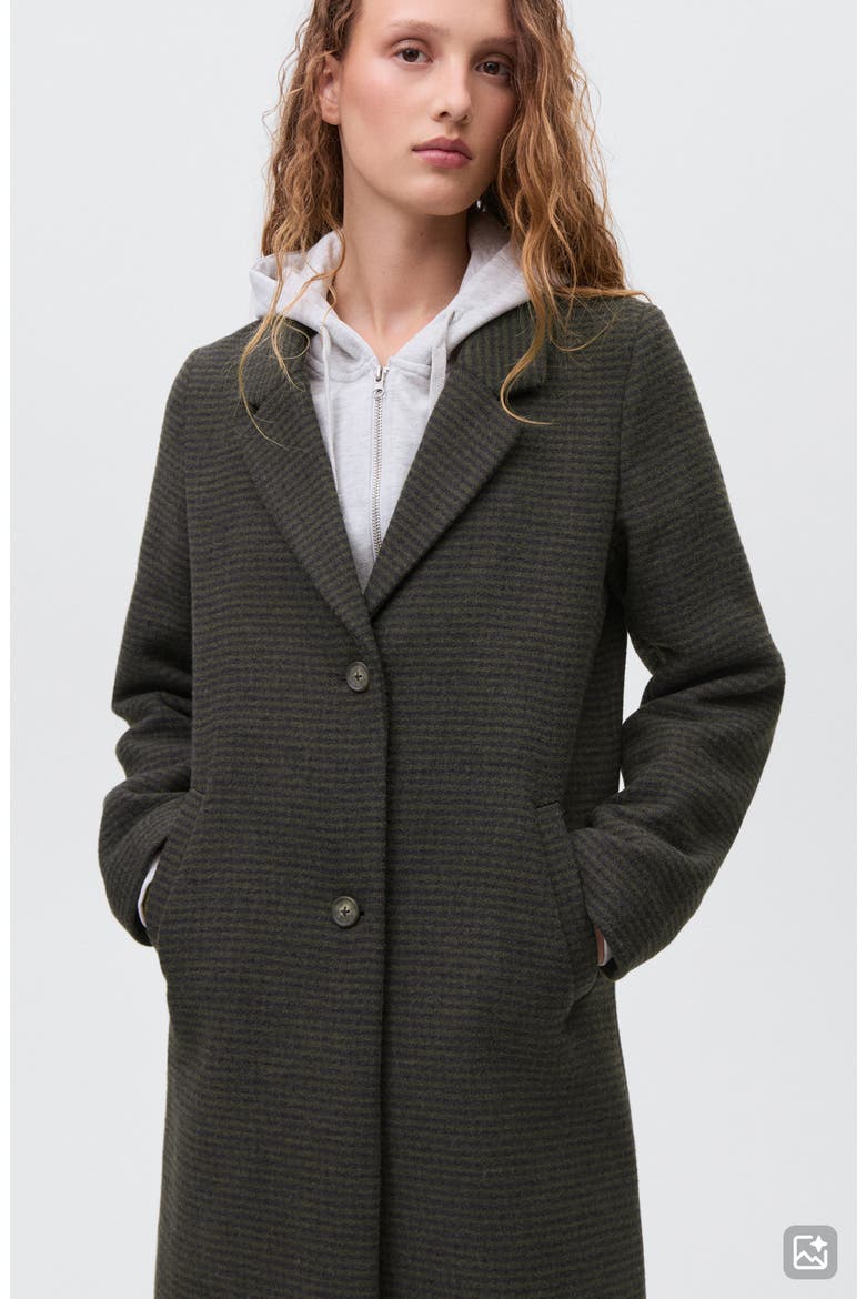 Long Check Coat, Alternate, color, GREY