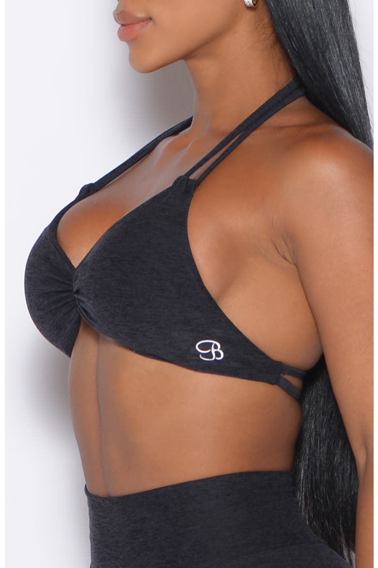 Butterfly Sports Bra, Alternate, color, Heathered Black