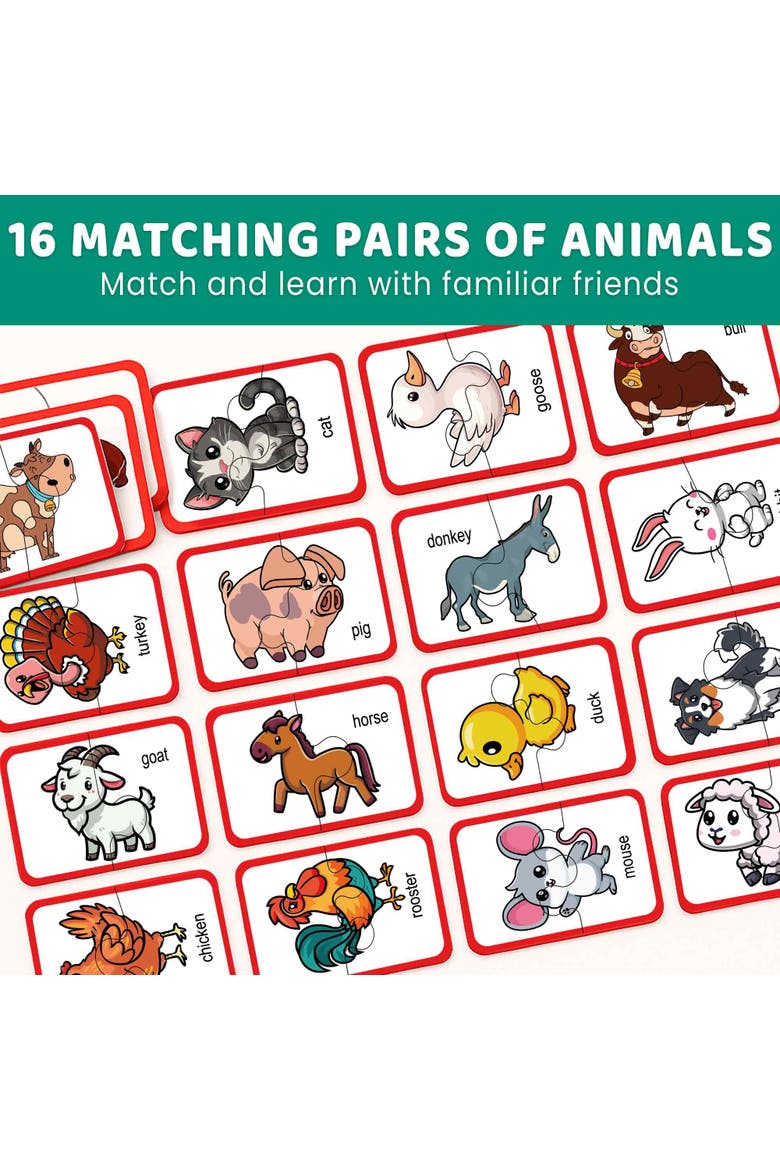 Memory Matching Puzzle Set for Toddlers, Alternate, color, Cartoonish Set