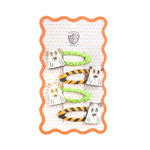 Halloween Ghost Dog Hair Clip Set