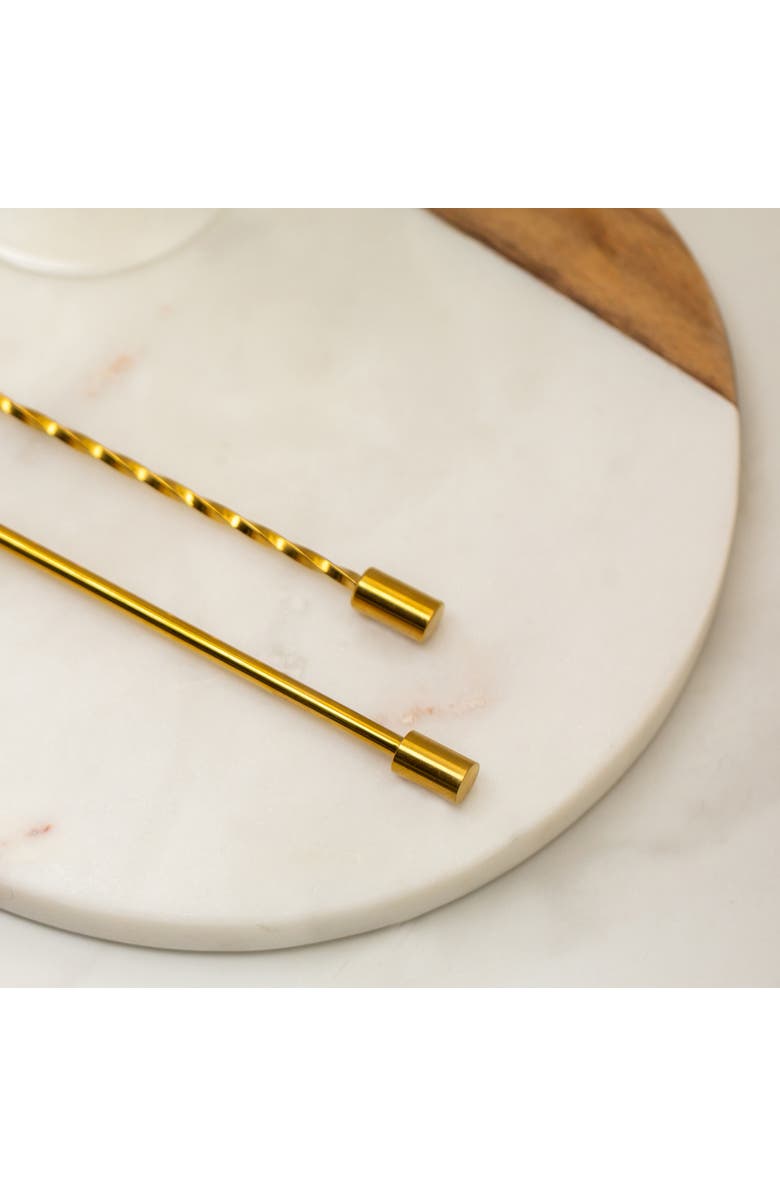 A Bar Above Gold Bar Spoons, Combo Set of 2, Alternate, color, Gold
