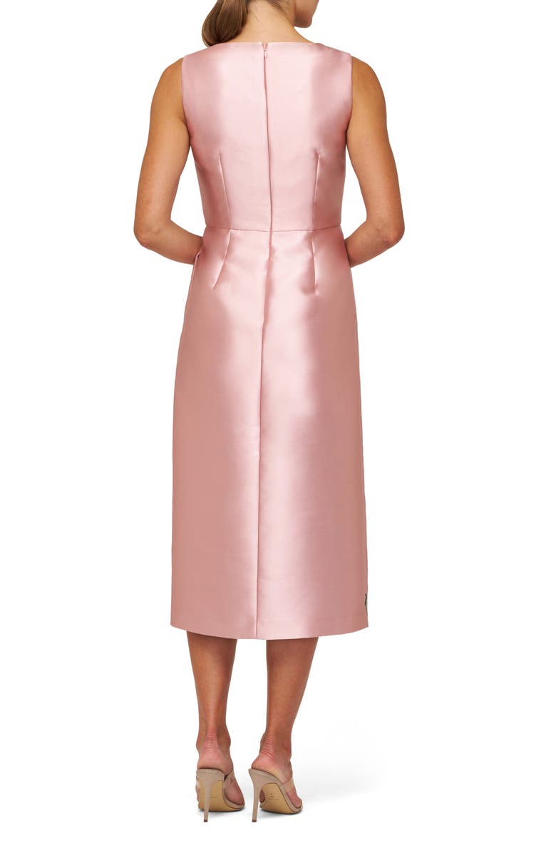 Kay Unger Briella Sleeveless Mikado Midi Dress, Alternate, color, Soft Blush