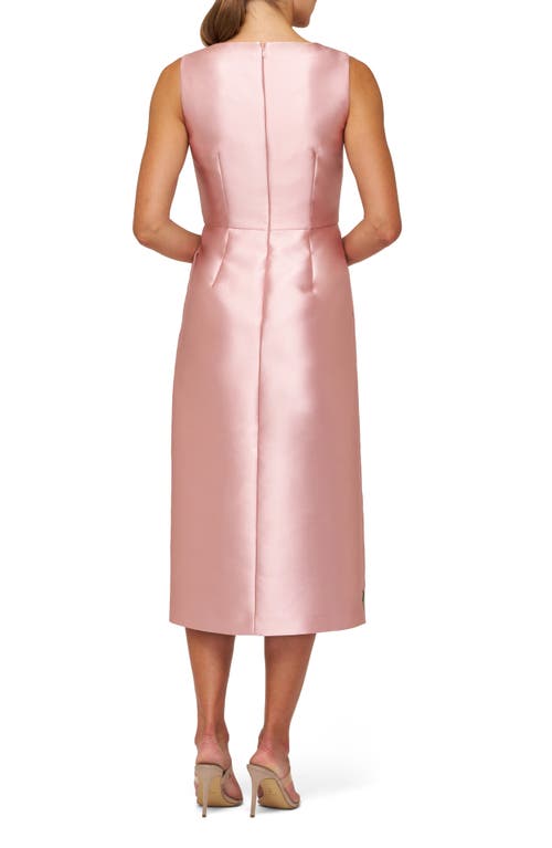 Kay Unger Briella Sleeveless Mikado Midi Dress In Pink