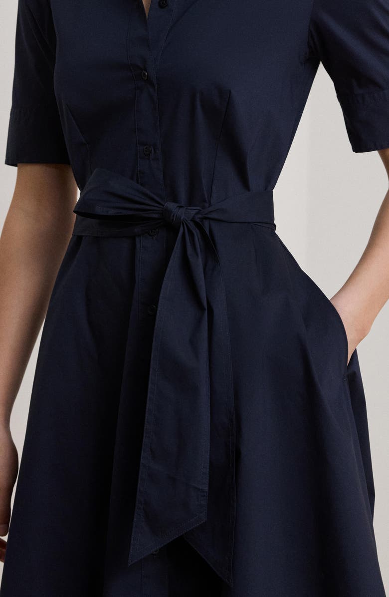 Lauren Ralph Lauren Finnbarr Silky Stretch Cotton Blend Shirtdress, Alternate, color, Lauren Navy