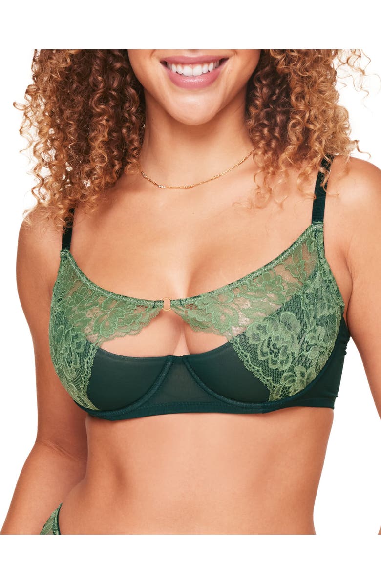 Adore Me Abella Unlined Balconette Bra, Alternate, color, Dark Green
