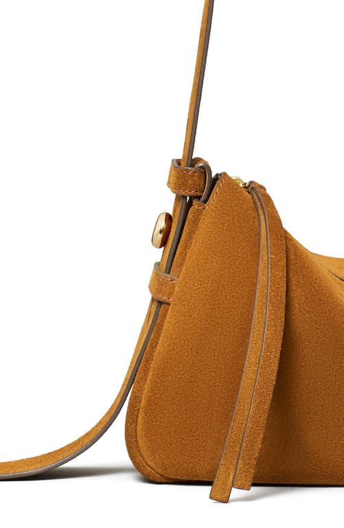 Tory Burch Small Romy Suede Shoulder Bag In Brown
