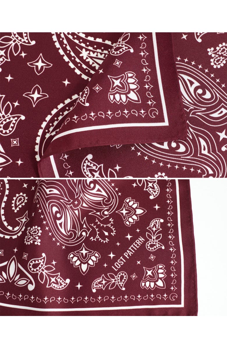 Lost Pattern "Paisley" Silk Bandana Scarf, Alternate, color, Rodeo Red