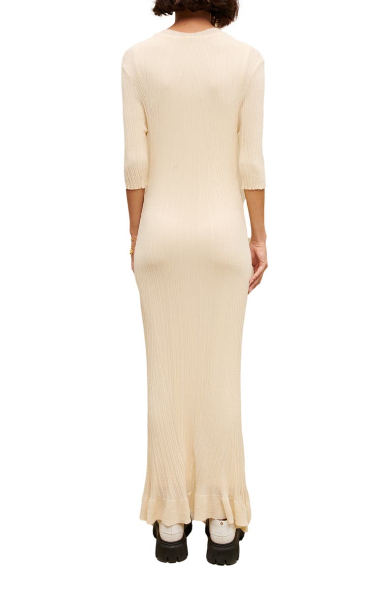 maje Rooly Maxi Sweater Dress, Alternate, color, Ecru