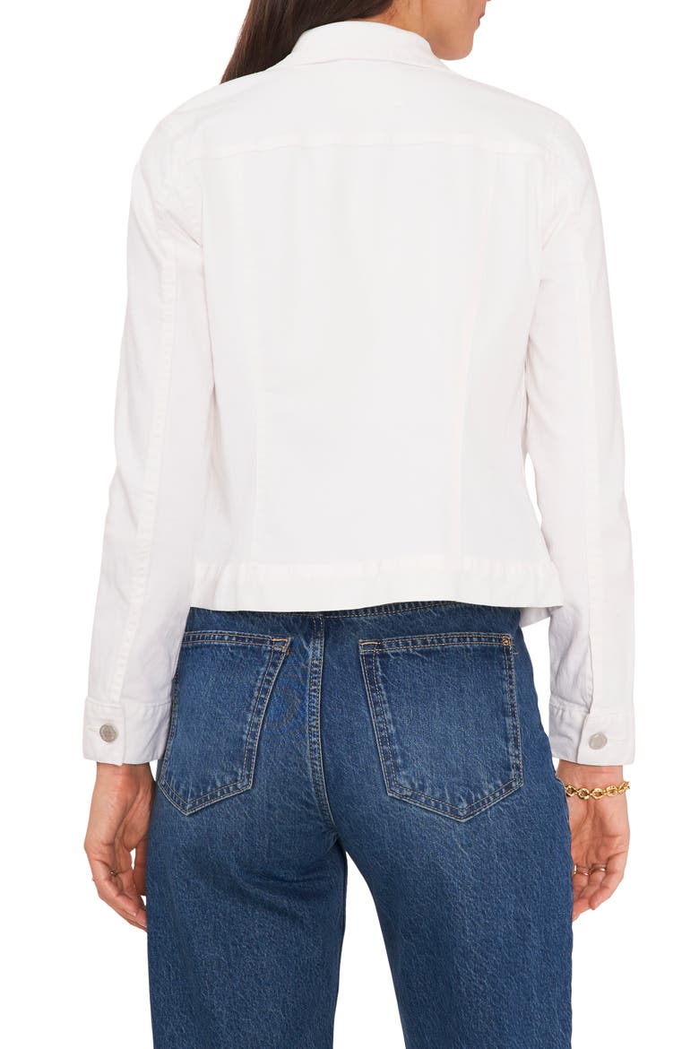 Slant Pocket Denim Jacket, Alternate, color, ULTRA WHITE
