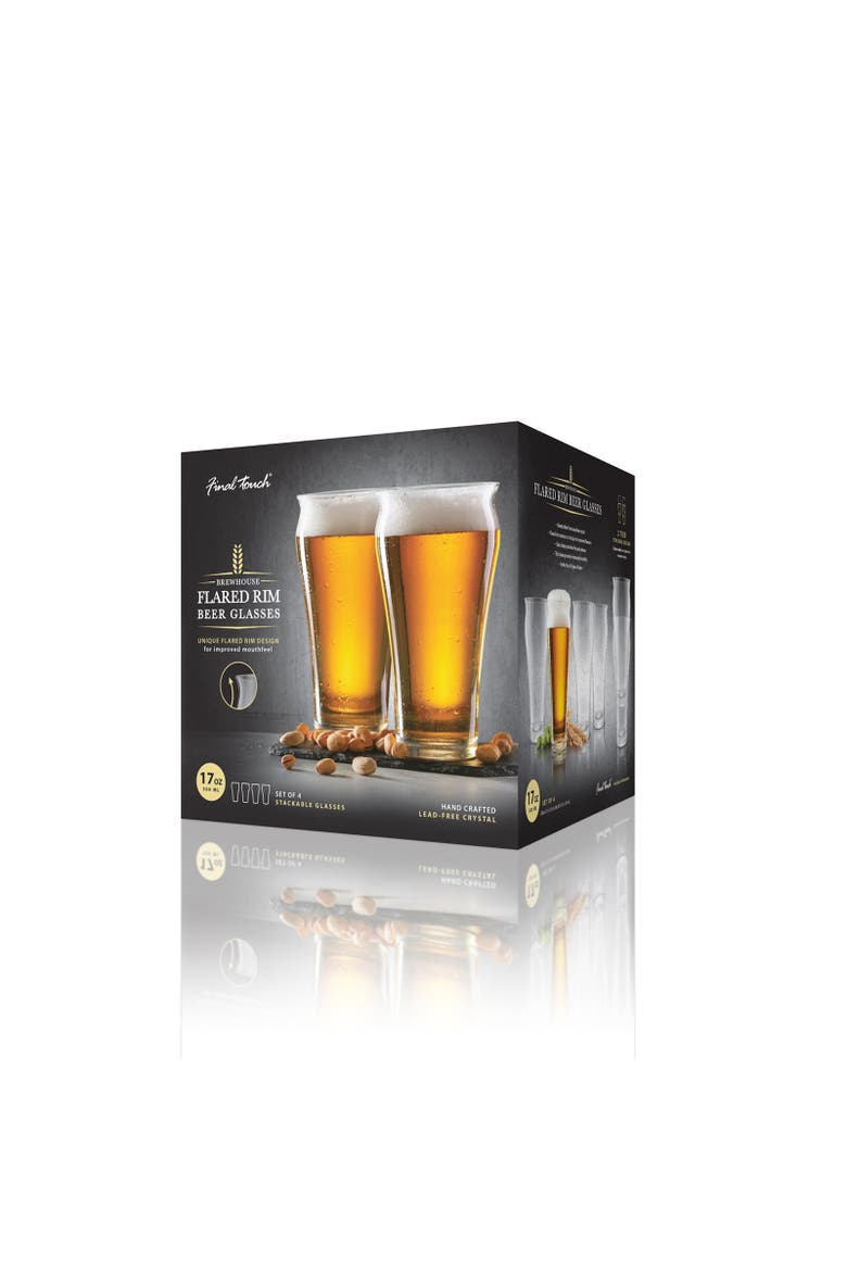Brewhouse Beer Glass - Set of 4 - 17 oz, Alternate, color, Clear