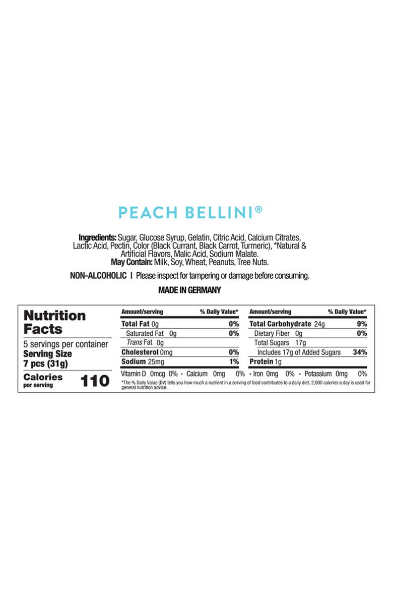 sugarfina Peach Bellini Gummies Candy Bottle, Alternate, color,