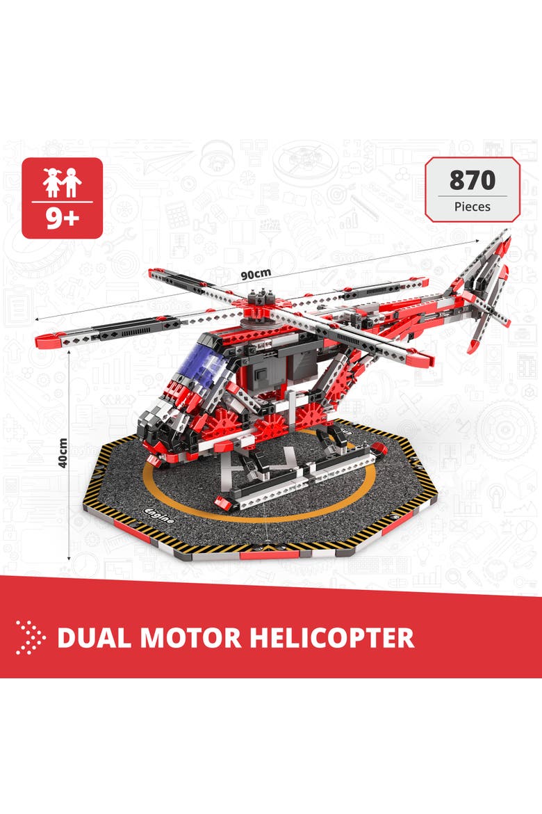 870 Piece Helicopter Model Toy Building Set, Alternate, color, Multicolored