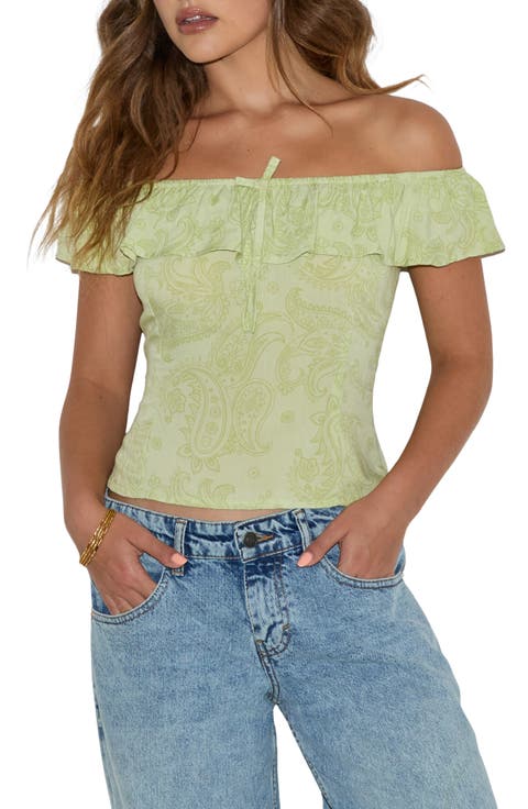 Yokai Paisley Off the Shoulder Top
