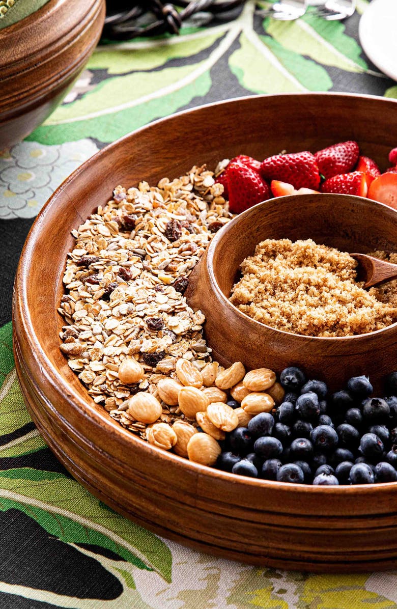 Juliska Bilbao Wood Chip & Dip Server, Alternate, color, Brown