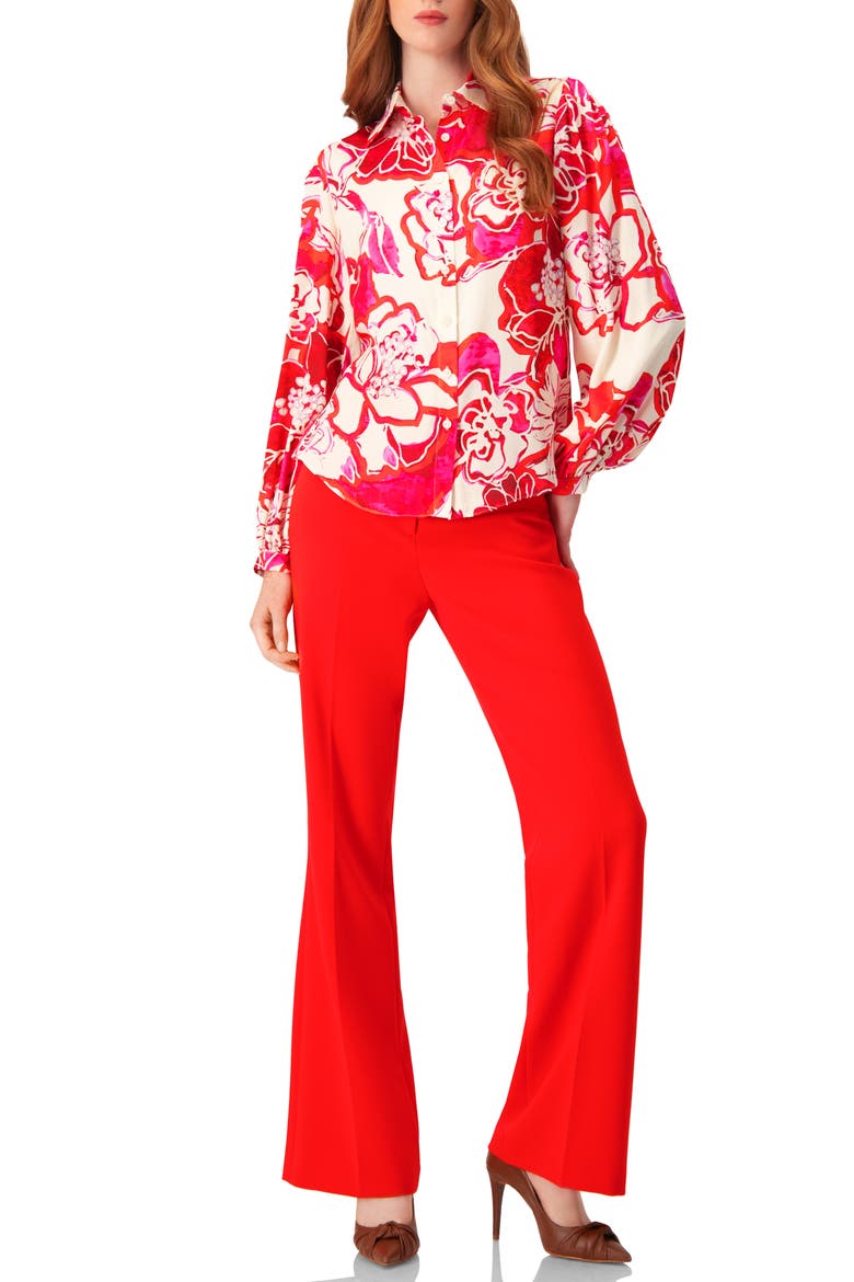 Tailored Straight-Leg Pants, Alternate, color, Red
