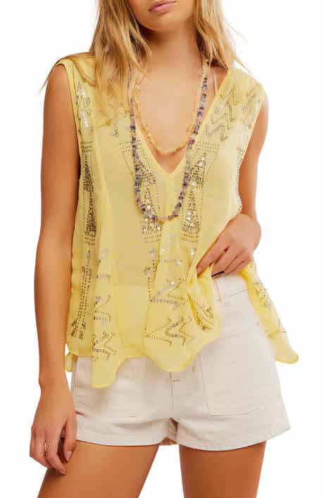 Free People Ibiza Embellished Top
