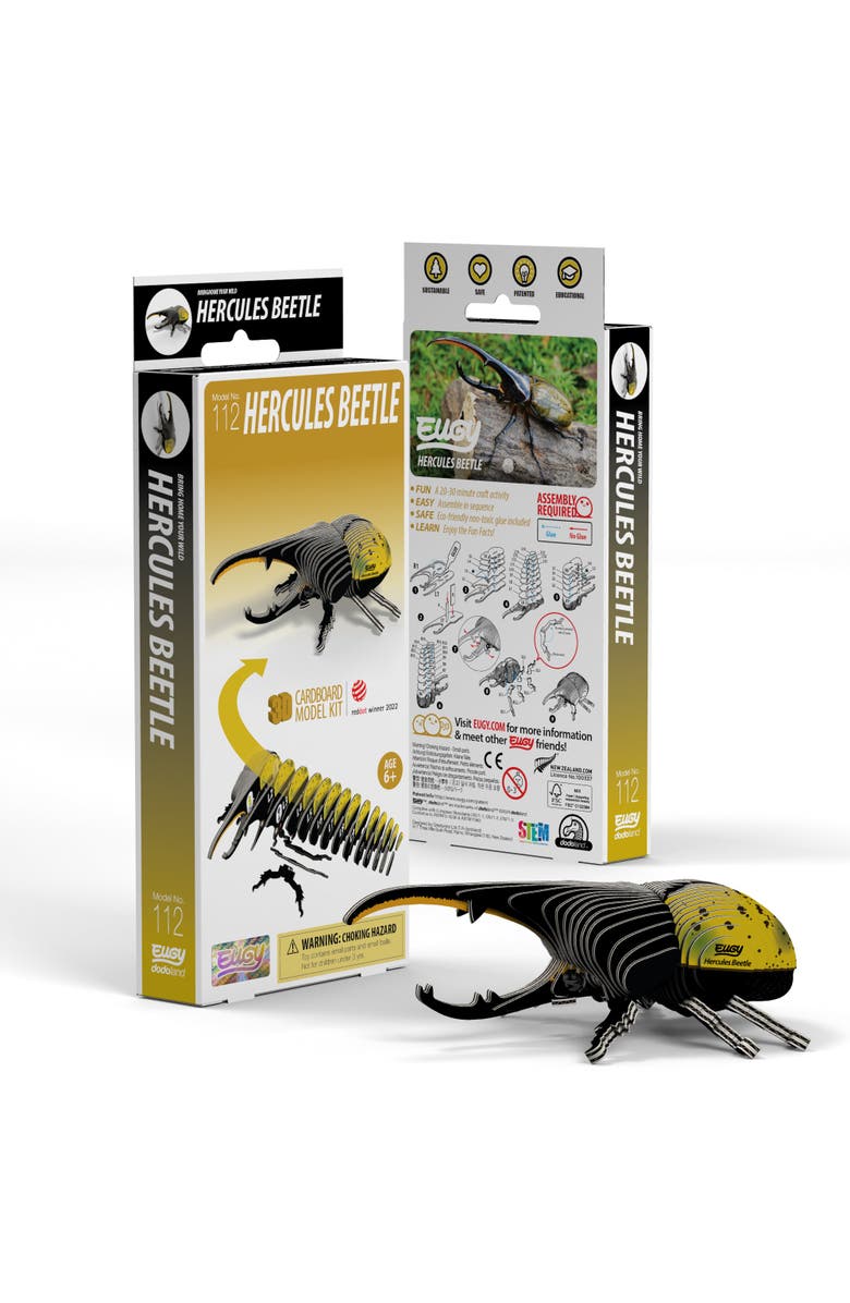 Eugy Puzzles Hercules Beetle 3D Puzzle, Main, color, NO COLOR