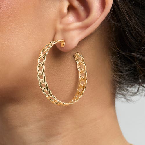 Jessica Simpson 3-piece Hoop And Chain Hoop Earring Set In Gold