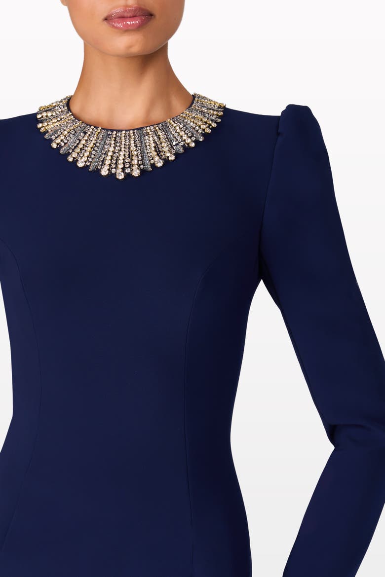Cora Long-Sleeve Midi Dress, Alternate, color, Midnight Kiss