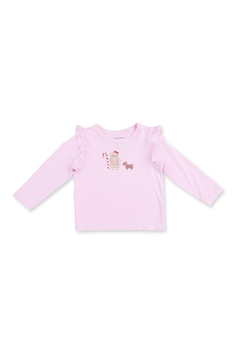 Kids' Ruffled Long Sleeve Graphic T-Shirt, Main, color, PINK
