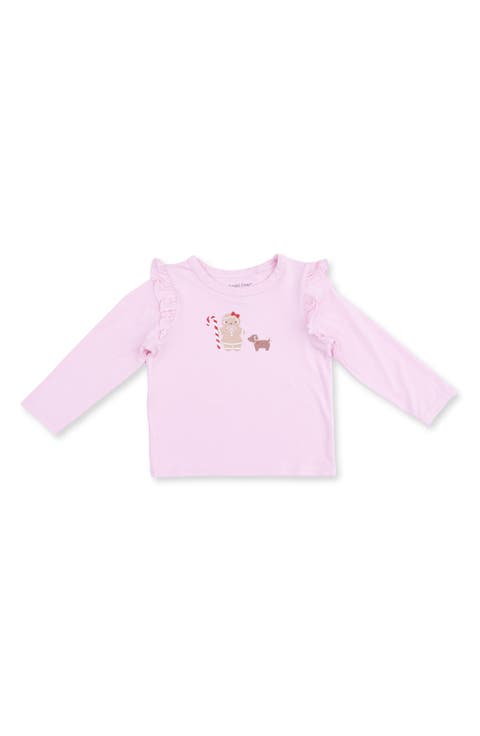 Kids' Ruffled Long Sleeve Graphic T-Shirt