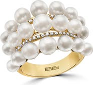 EFFY 14K Yellow Gold Freshwater Pearl Diamond Bubble Ring