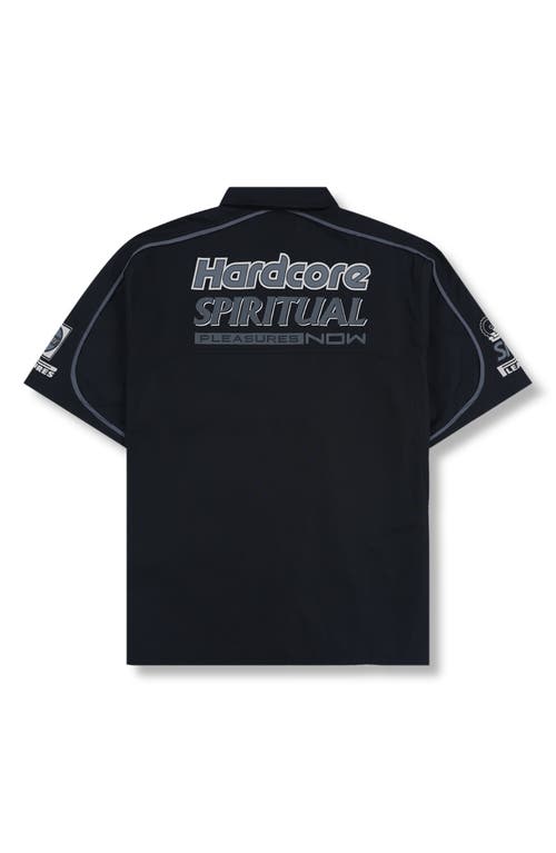 Pleasures Terror Oversize Short Sleeve Button-up Shirt In Black