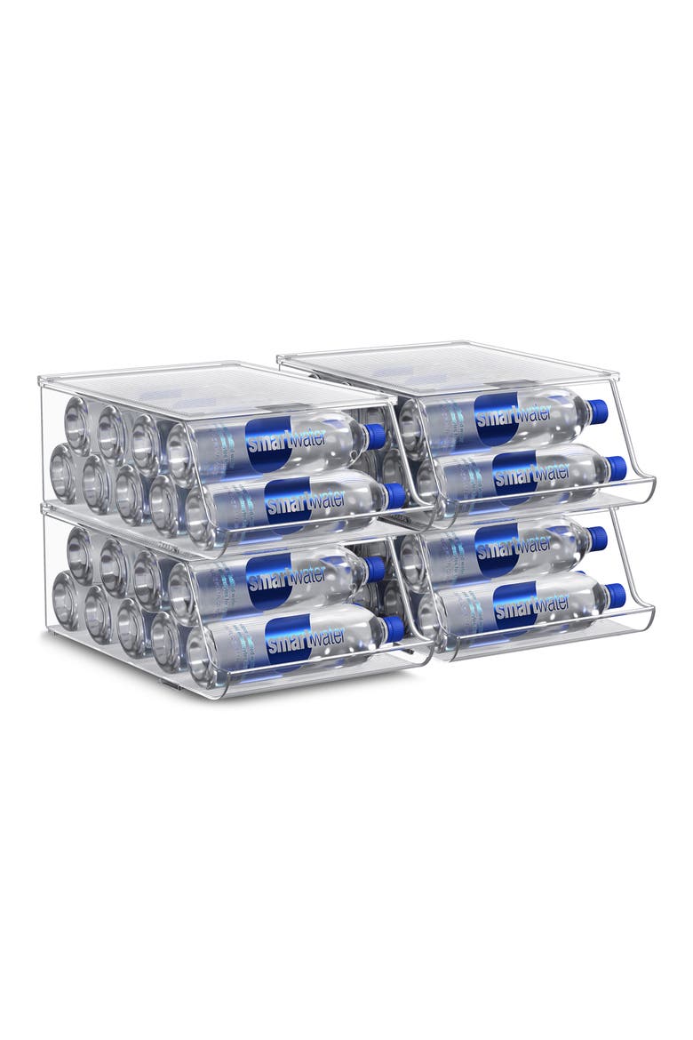 4-Pack Stackable Water Bottle Organizers, Alternate, color, CLEAR