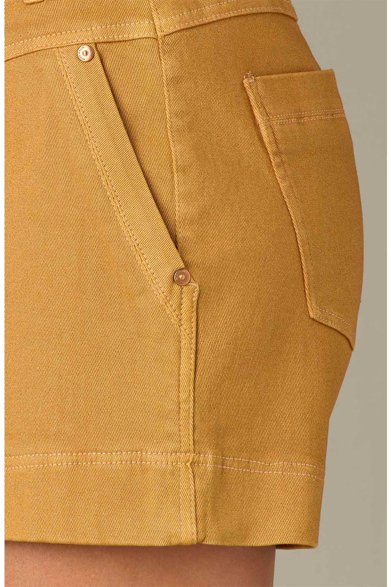 V-Yoke High Waist Twill Shorts, Alternate, color, CANDY YAM