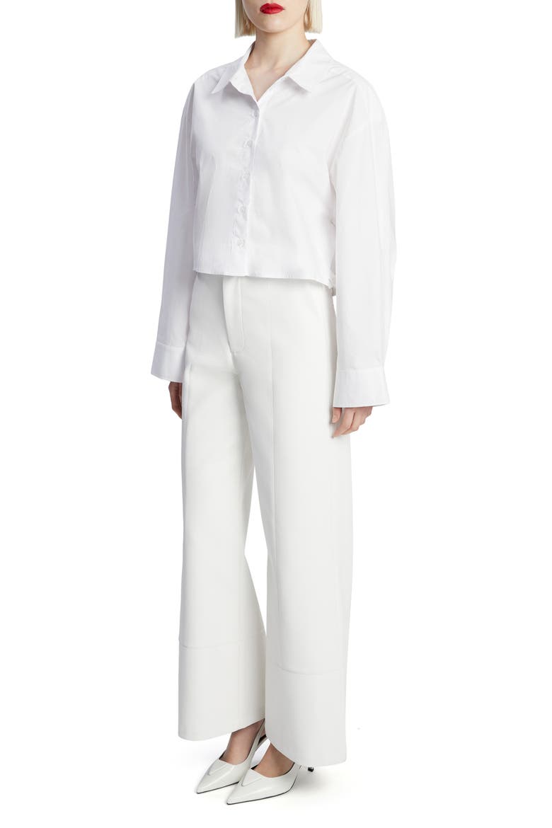 Rosita Crop Shirt, Alternate, color, ORCHID WHITE