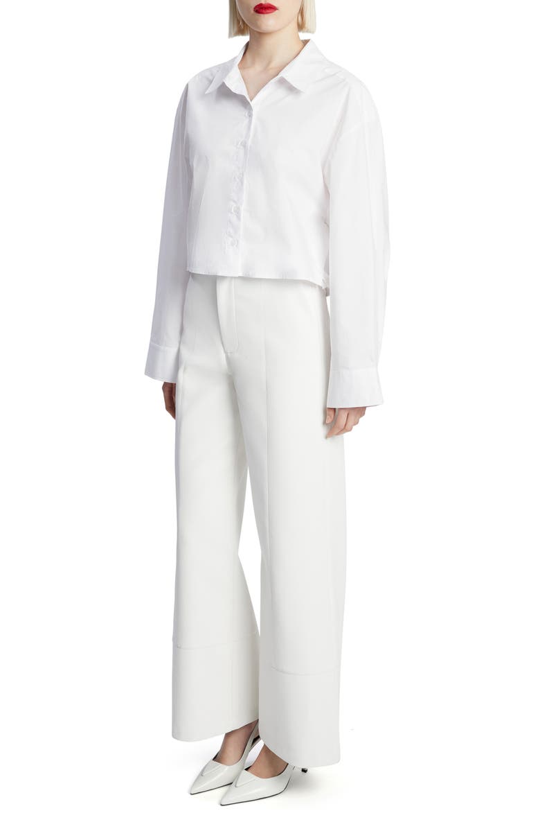 Bardot Rosita Crop Shirt, Alternate, color, Orchid White