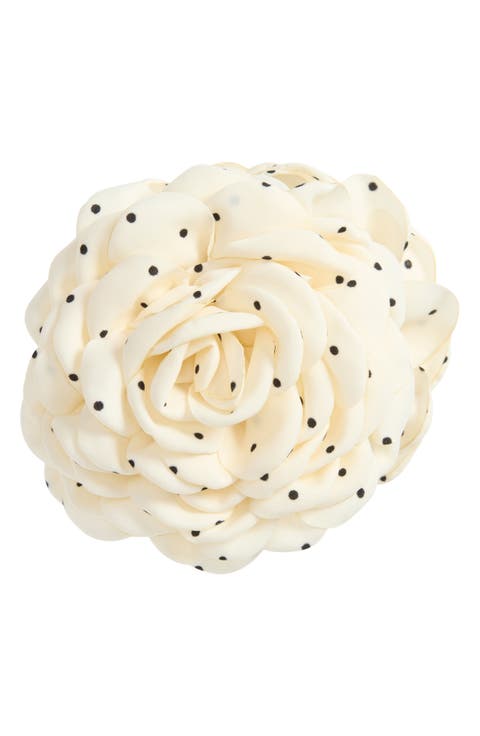 Kennedy Polka Dot Rosette Claw Clip