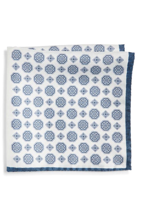 Medallion Reversible Silk Pocket Square