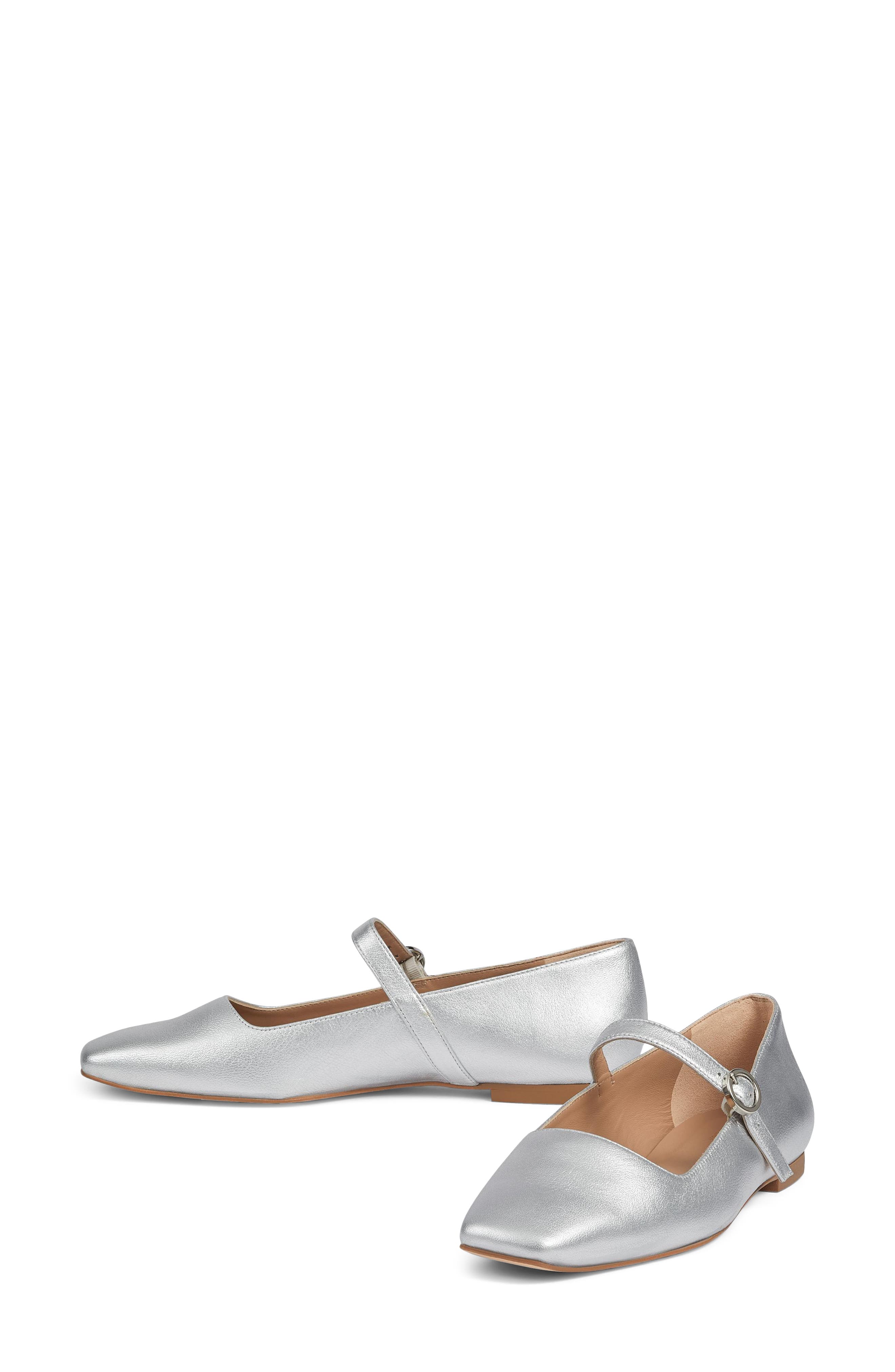 LK Bennett Willow Mary Jane Flat, Alternate, color, Silver