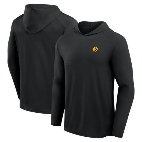 Men's Fanatics Black Pittsburgh Steelers Front Office Power Mono Long Sleeve Hoodie T-Shirt