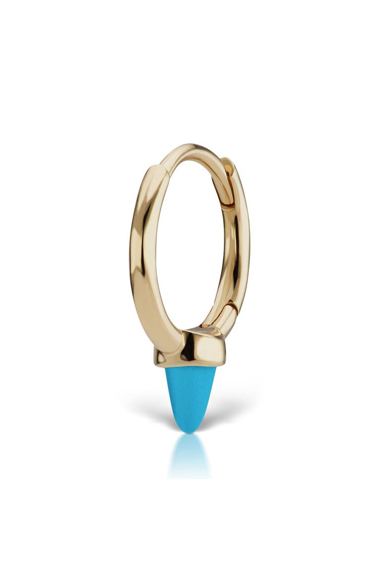 Turquoise Spike Single Clicker, Main, color, 14K YELLOW GOLD