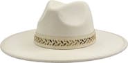 MARCUS ADLER Studded Vegan Leather Trim Felt Fedora