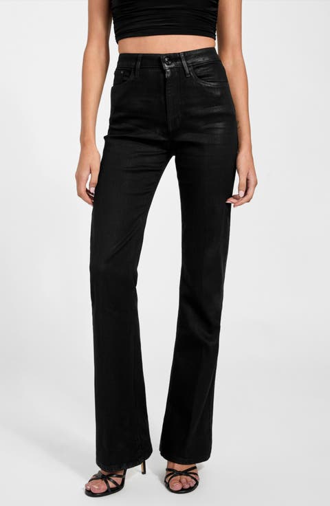 Sexy High Waist Coated Flare Jeans