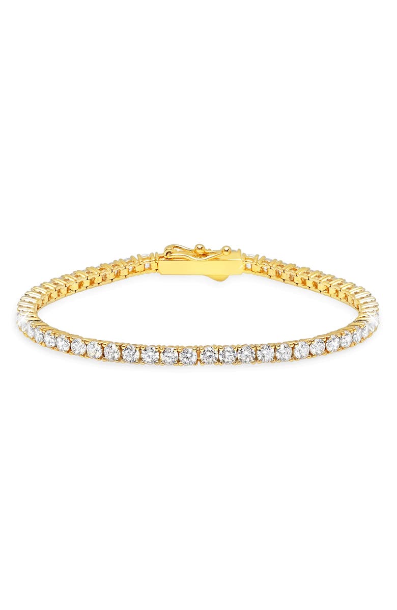 Crislu Cubic Zirconia Tennis Bracelet, Main, color, 18Kt Yellow Gold