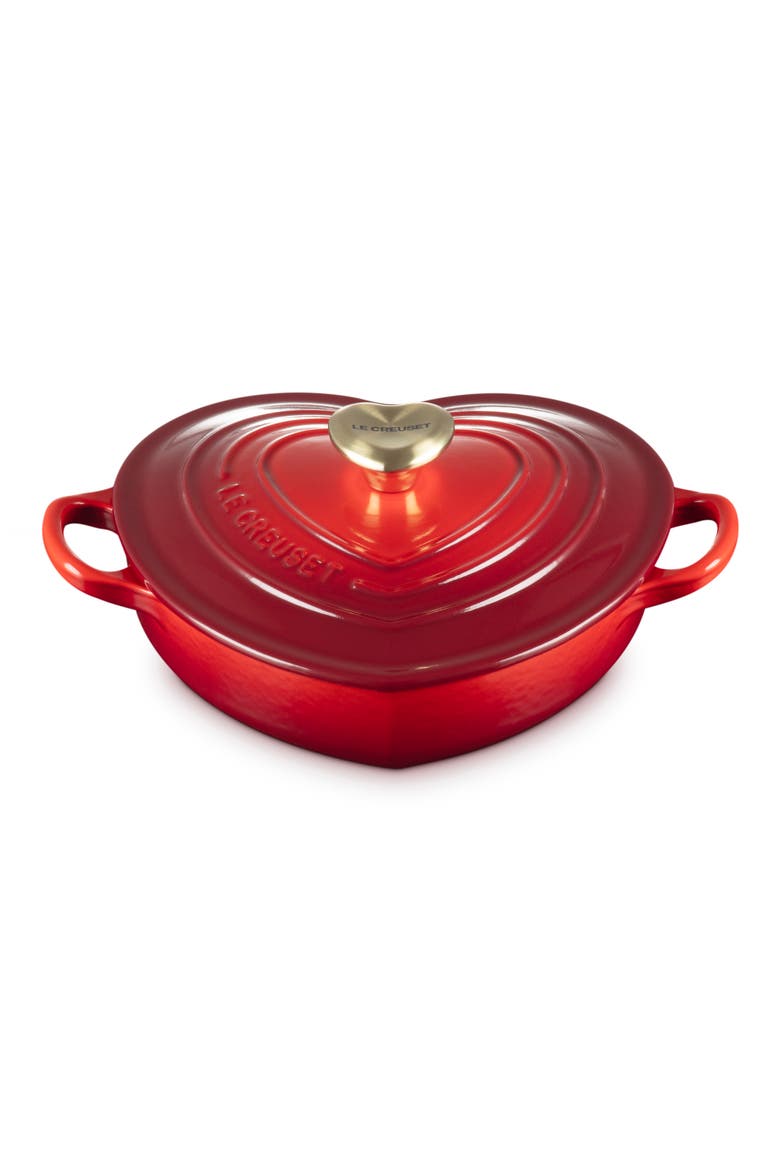 Signature Cast Iron Heart Cocotte, Main, color, CERISE
