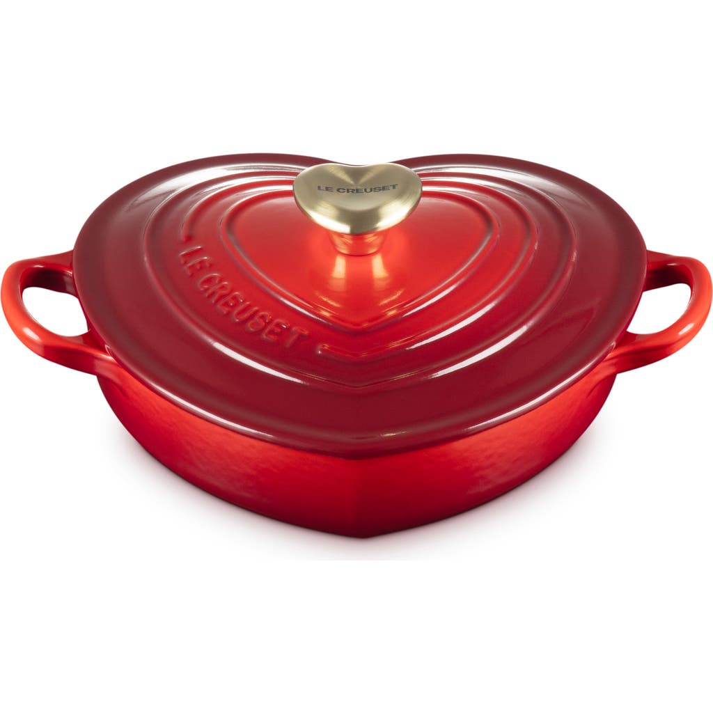 Le Creuset Signature Cast Iron Heart Cocotte In Cerise