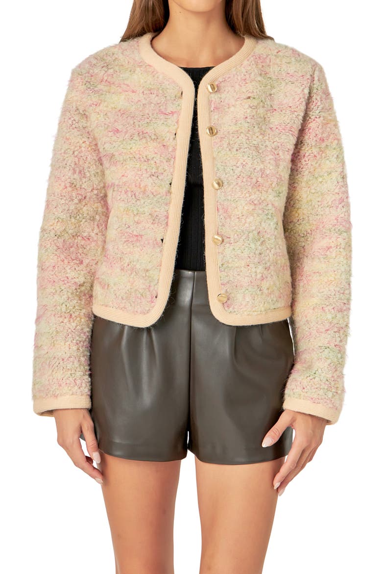 Wool Blend Jacket, Alternate, color, PINK MULTI